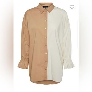 Pieces oversize button down XS NWT